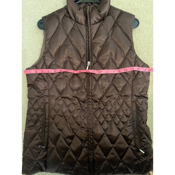 Lands End Women's Goose Down Chocolate Brown Quilted Puffer Vest Size Medium - Picture 5 of 6